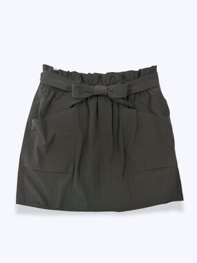 Athleta Skyline Skort Arbor Olive Paperbag Tie Waist Built-In Shorts Size 6